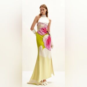 JW PEI Floral Maxi Dress in Pink and Yellow